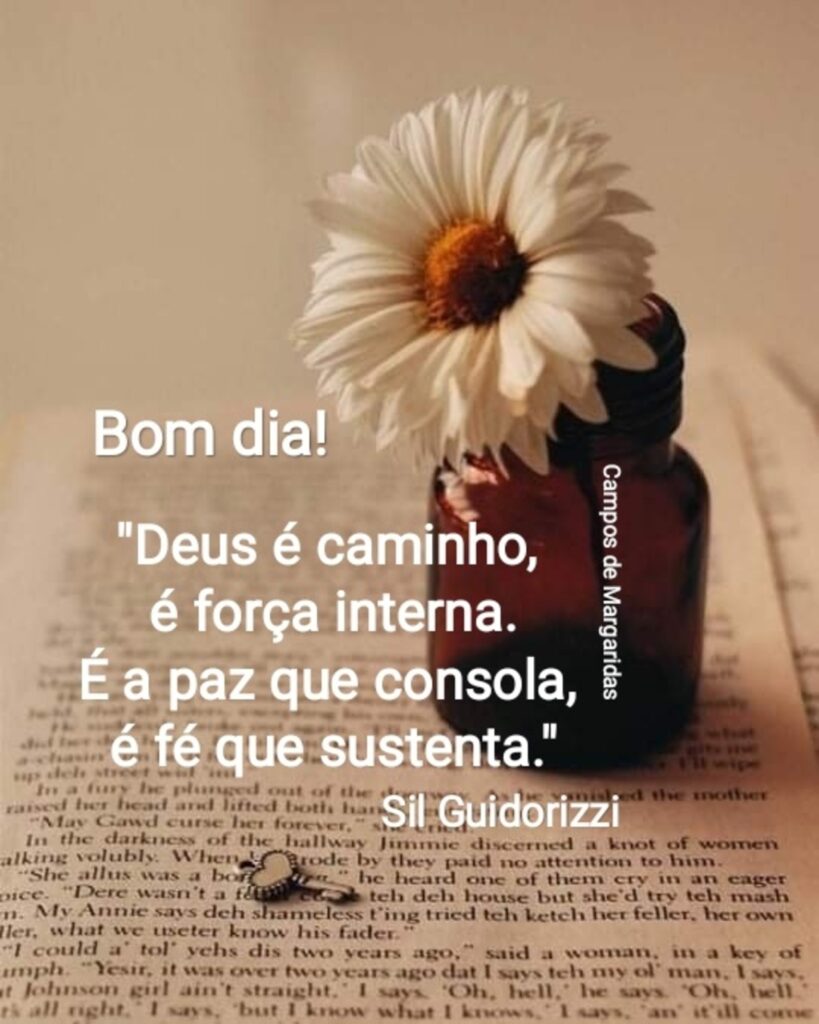 Bom Dia! "Deus é caminho, é força interna. É a paz que console, é fé que sustenta." - Sil Guidorizzi