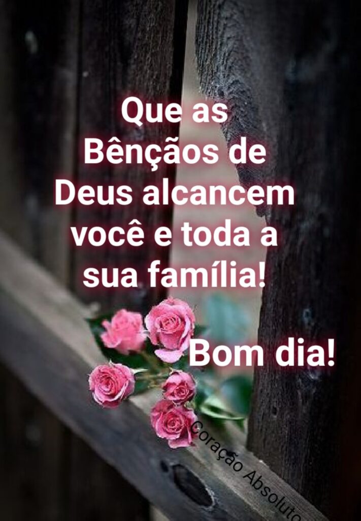 Que as Bênçãos de Deus alcancem você e toda a sua família! Bom dia!