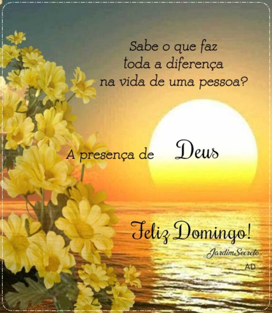 Sabe o que faz toda a diferença na vida de uma pessoa? A presença de Deus. Feliz Domingo! (Jardim Secreto)