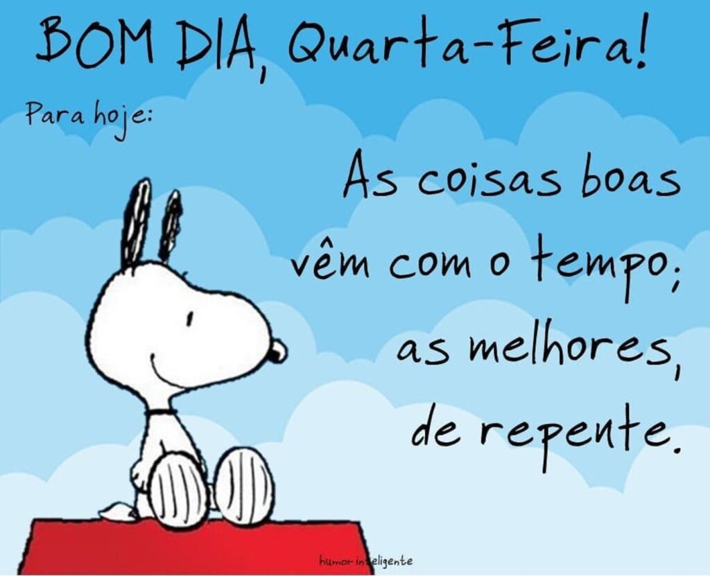 feliz quarta feira com Snoopy