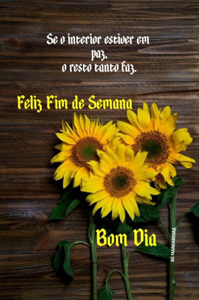 Se o interior estiver em paz, o resto tanto faz. Feliz Fim de Semana, Bom Dia 🌻🌻🌻