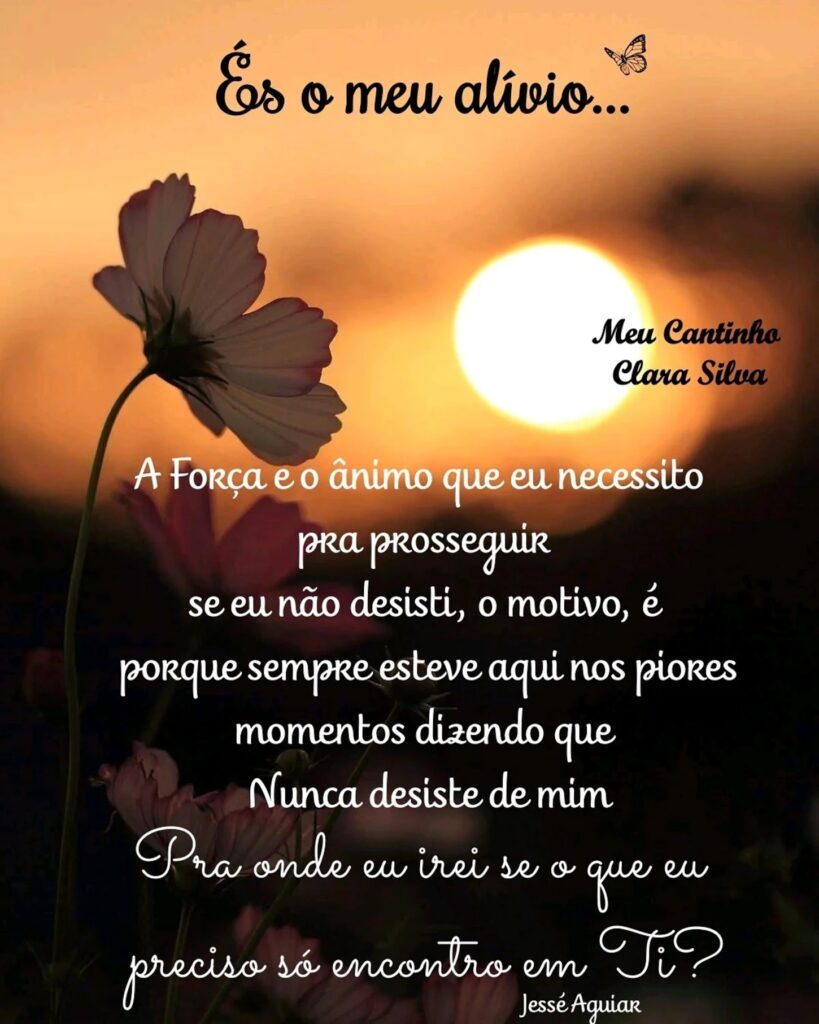 És o meu alívio... A força e o ânimo que eu necessito pra prosseguir se eu não desisti, o motivo, é porque sempre esteve aqui nos piores momentos dizendo que nunca desiste de mim pra onde eu irei se o que eu preciso só encontro em ti?