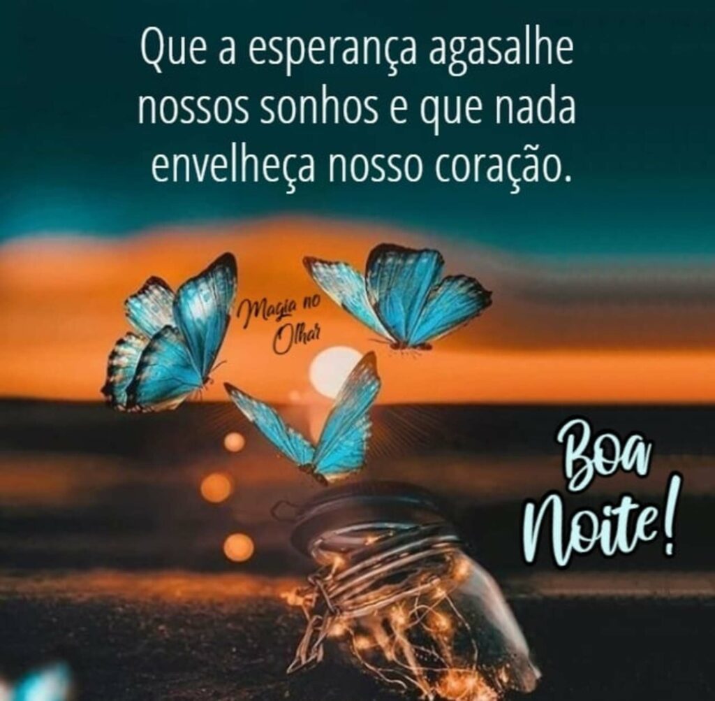 Que a esperança agasalhe nossos sonhos e que nada envelheça nosso coração. Boa Noite!