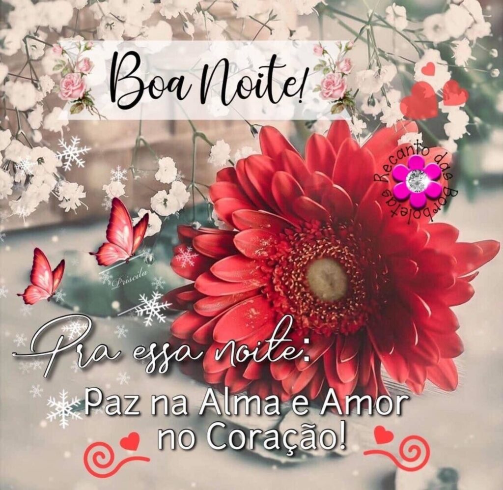 Boa Noite! Pra essa noite: Paz na Alma e Amor no Coração!