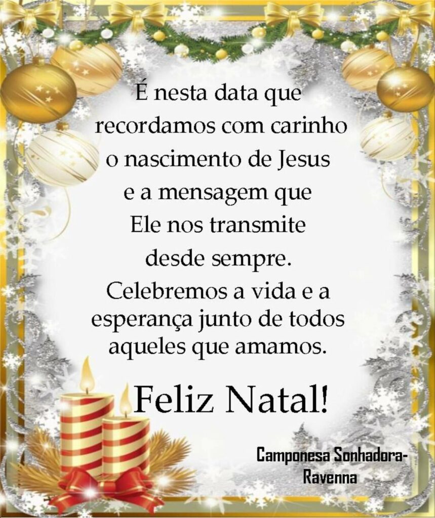 É nesta data que recordamos com carinho o nascimento de Jesus e a mensagem que Ele nos transmite desde sempre[...] Feliz Natal!